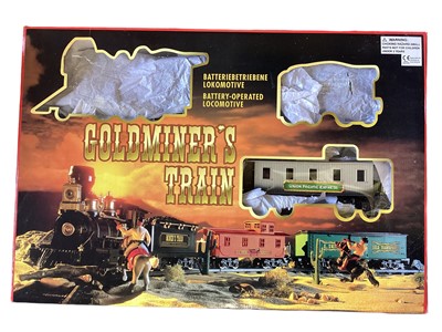 Lot 118 - Rivarossi O gauge Reno 4-4-0 American electric Steam Locomotive, boxed (poor) 7203-BU, Destiny Goldminers battery operated train set,boxed, Star Baltimore & Ohio battery operated train set,...