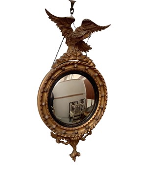 Lot 1286 - Regency style gilt gesso convex wall mirror