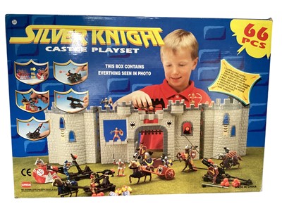 Lot 221 - Simba King-Castle playset No.440 7150, Falcon Castle playset No.440-3102 & Superplay Castle Set No.435 5414, plus two Chad Valley & five other Castle play sets, all boxed (7 total)