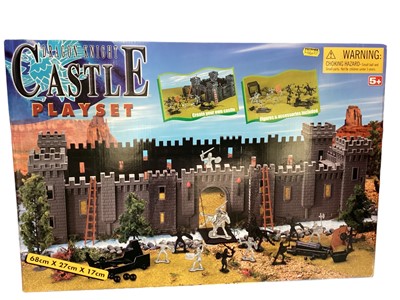 Lot 221 - Simba King-Castle playset No.440 7150, Falcon Castle playset No.440-3102 & Superplay Castle Set No.435 5414, plus two Chad Valley & five other Castle play sets, all boxed (7 total)