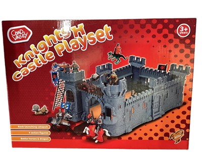 Lot 221 - Simba King-Castle playset No.440 7150, Falcon Castle playset No.440-3102 & Superplay Castle Set No.435 5414, plus two Chad Valley & five other Castle play sets, all boxed (7 total)