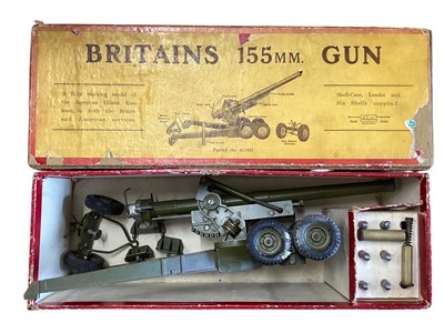 Lot 126 - Britains 155mm Gun (parts missing), all boxed No.2064 (3)