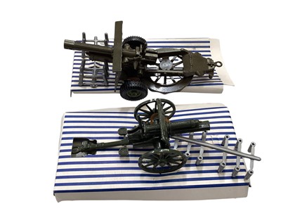 Lot 128 - Crescent Toys diecast Saladin Armoured Patrol, boxed No.2154, 5.5 " Medium Howitzer Gun No.1251, Saladin Armoured Car No.1263, 25 Pounder Field Gun No.1250, all boxed, 25 Pounder & 18 Pound...