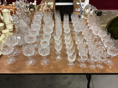 Lot 1343 - Collection of crystal glassware by Thomas Webb and Edinburgh Crystal including Decanters, wine glasses, brandy balloons, tumblers, champagne flutes, liqueur glasses, sherry glasses etc