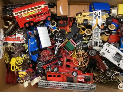 Lot 133 - Diecast unboxed selection various manufacturers including Matchbox, Corgi, Brummell etc (2 boxes)