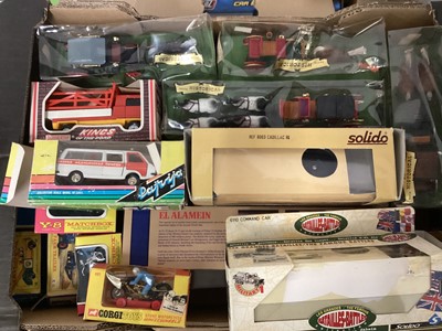 Lot 144 - Diecast selction of better boxed items including Brummell Varriages, Solido Military, Matchbox, Spot On etc (1 box)