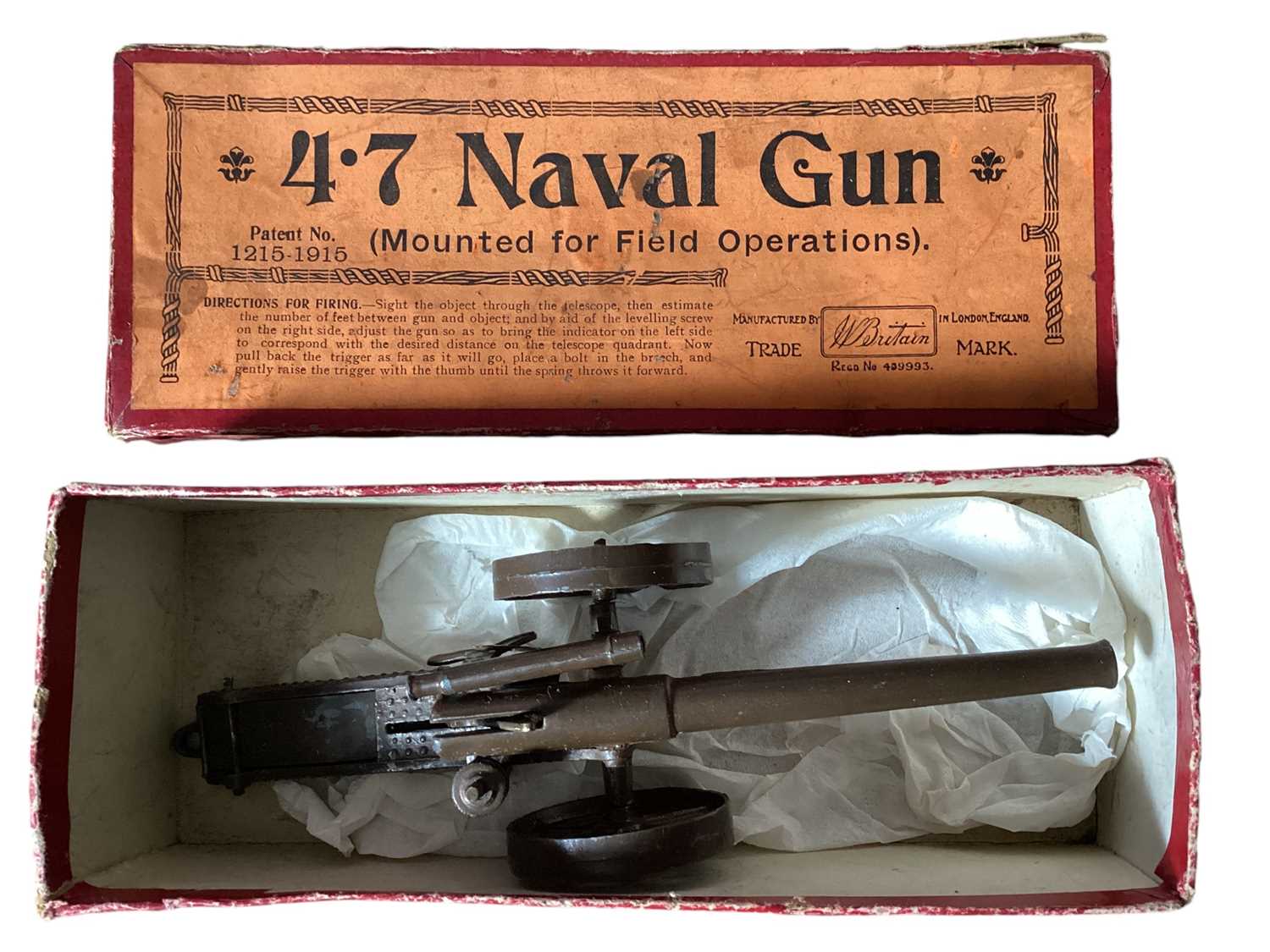 Lot 148 - Britains 4.7 Naval Gun No.1264, R.A.Gun No,1292, both boxed (2)