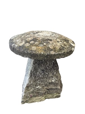 Lot 1316 - Antique staddle stone, approximately 82cm high