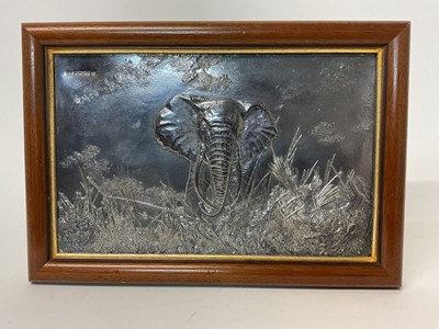 Lot 27 - Silver elephant plaque