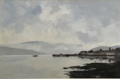 Lot 2 - Roy Perry RI (British 1935-1993) watercolour and gouache 'Loch Fyne at Inverary'