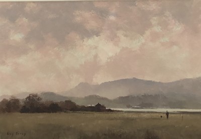 Lot 5 - Roy Perry RI (British 1935-1993) watercolour and gouache 'Towards Arran from Bute'