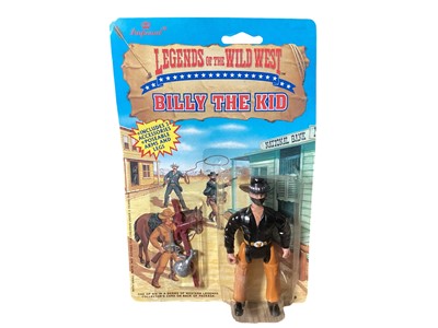 Lot 167 - Imperial Toy Corporation (c1991) Legends of the Wild West action figure General Custer No.8719A, Billy the Kid No.8719B, Buffalo Bill No.8719C, Wyatt Earp No.8719D, Sitting Bull No.8719E & G...