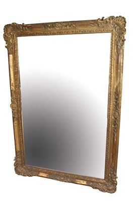 Lot 1532 - 19th century large rectangular carved giltwood mirror, 115cm x 165cm