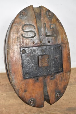 Lot 1544 - Antique elm ship’s pulley