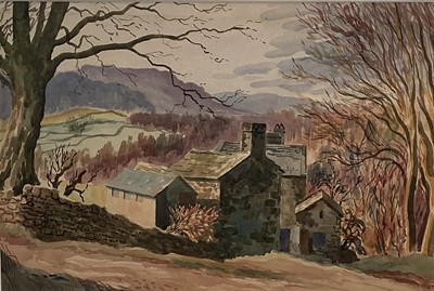 Lot 17 - Clifford Webb (1895-1972) watercolour - Farm in Autumn, c.1940, 36.5cm x 54.5cm, in glazed frame Provenance: The Artist's Estate. Goldmark Gallery