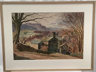 Lot 17 - Clifford Webb (1895-1972) watercolour - Farm in Autumn, c.1940, 36.5cm x 54.5cm, in glazed frame Provenance: The Artist's Estate. Goldmark Gallery