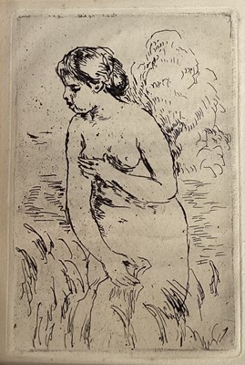 Lot 91 - Pierre-Auguste Renoir ( 1841-1919) etching - Baigneuse debout a mi-jambes, sheet 34cm x 25.5, mounted