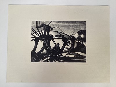 Lot 93 - After Clare Leighton, black and white print - February, Lopping, unframed, sheet 28cm x 37cm