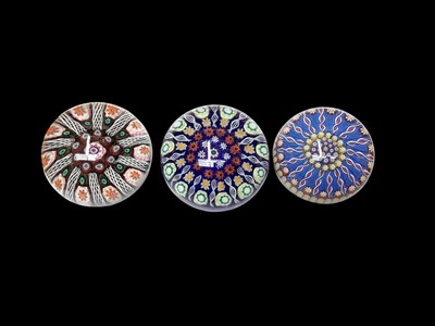 Lot 1159 - Group of Scottish paperweights, including dated Perthshire examples, Caithness, Selkirk, unsigned millefiori, etc (11)