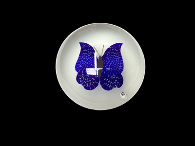 Lot 1161 - Baccarat butterfly limited edition paperweight (26/125), signed and dated 1978