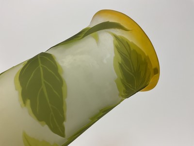 Lot 221 - Emile Gallé acid-etched cameo glass vase decorated with a sycamore tree