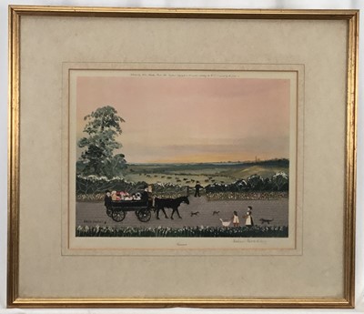 Lot 142 - Helen Bradley (1900-1979) signed print - "Summer", with blindstamp, 25cm x 32cm, in glazed gilt frame