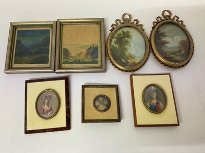 Lot 653 - Group of portrait miniatures and other miniature paintings