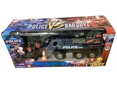 Lot 239 - Chap Mei Police v Badguyz & Fire Squad, plus other Police, Fire & Rescue action figures (qty)