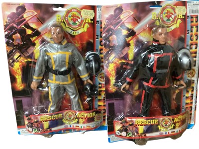 Lot 239 - Chap Mei Police v Badguyz & Fire Squad, plus other Police, Fire & Rescue action figures (qty)