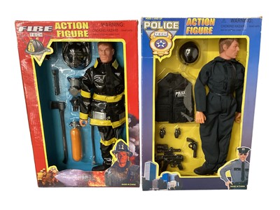 Lot 239 - Chap Mei Police v Badguyz & Fire Squad, plus other Police, Fire & Rescue action figures (qty)