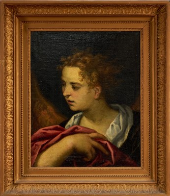 Lot 1305 - Manner of Il Veronese (1528-1588) oil on canvas - A Figure, wax collection seals verso, 52cm x 42cm, in gilt frame