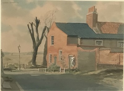 Lot 168 - Clifford Allan Russell (1919-2003) watercolour - A Suffolk Street, signed and dated '47, 27cm x 37cm, in glazed gilt frame