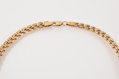 Lot 758 - 9ct gold Cleopatra style fringe necklace with graduated links, 42.5cm long