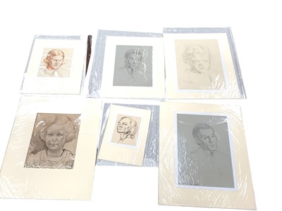 Lot 176 - Patrick Phillips (1907-1976) a group of portrait works on paper in a variety of media, some signed and inscribed