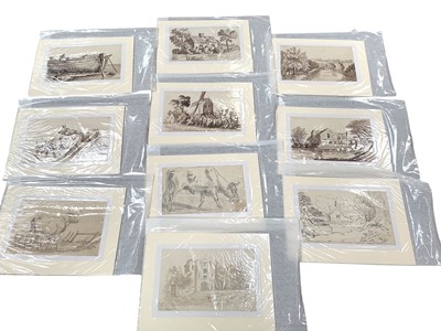 Lot 179 - Henry Lewis (19th century) pen and wash, series of views around Colchester, titles including Nr. W. Bergholt; Near East Mill; Middle Mill; Nr. Birch Hall; and others of Cattle, view near Chepsto...