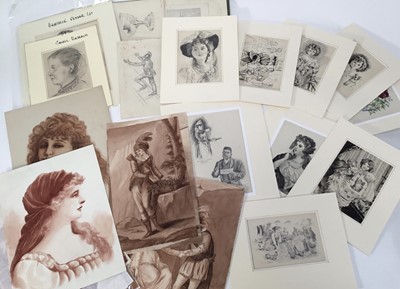 Lot 605 - Collection of 19th / early 20th century unframed works on paper and sketchbooks, all unframed, some mounted material