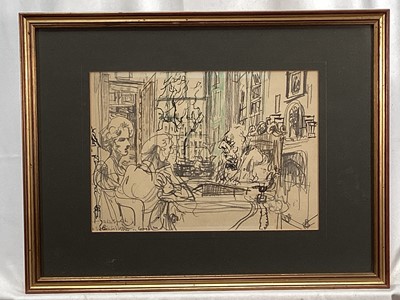Lot 183 - Felix Topolski (1907-1989) group of five prints, The Law Courts, Lord Mayor, Gray's Inn and others, each in glazed gilt frame