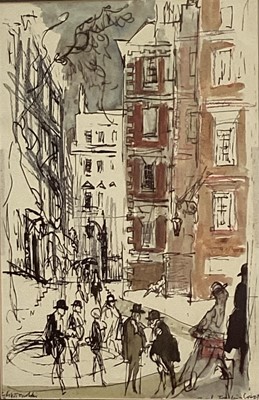 Lot 183 - Felix Topolski (1907-1989) group of five prints, The Law Courts, Lord Mayor, Gray's Inn and others, each in glazed gilt frame