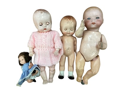 Lot 1760 - Group of assorted dolls and teddies (in a shoe box).