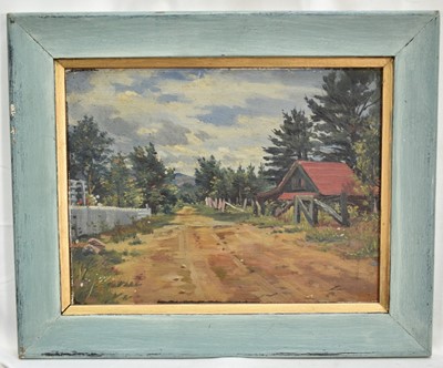 Lot 199 - George Farais (Canadian) pair of oils on board - "Road to Long Lake, Quebec" and "Long Lake Shore"