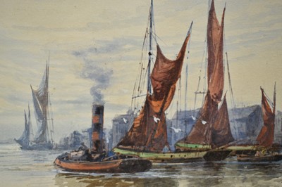 Lot 200 - John Wentworth Russell (Canadian, 1879-1959) watercolour - Canadian Port, signed, 19cm x 29cm, in glazed gilt frame