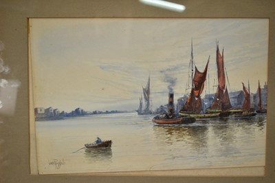Lot 200 - John Wentworth Russell (Canadian, 1879-1959) watercolour - Canadian Port, signed, 19cm x 29cm, in glazed gilt frame
