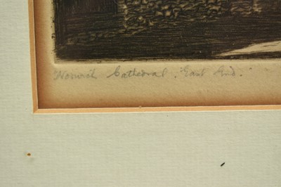 Lot 1398 - *Sybil Andrews (1898-1992) signed etching - Norwich Cathedral East End, 24.5cm x 16cm, in glazed frame