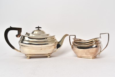 Lot 543 - Silver teapot and silver plated sugar bowl