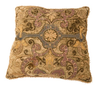 Lot 1108 - Cushion utilizing early fabric