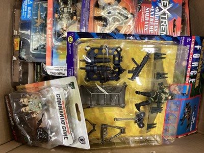 Lot 225 - Selection of action figures & equipment cards (4 boxes)