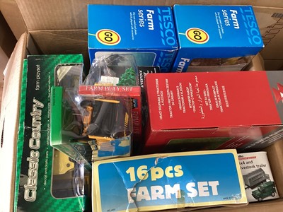 Lot 178 - Diecast boxed selection of Farm Machinery & Playsets various manufacturers (3 boxes)