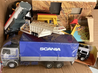 Lot 179 - Selection of boxed & unboxed diecast & plastic models Farm Machinery & Construction, Britains Tractors etc. (6 boxes)