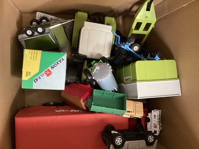 Lot 179 - Selection of boxed & unboxed diecast & plastic models Farm Machinery & Construction, Britains Tractors etc. (6 boxes)
