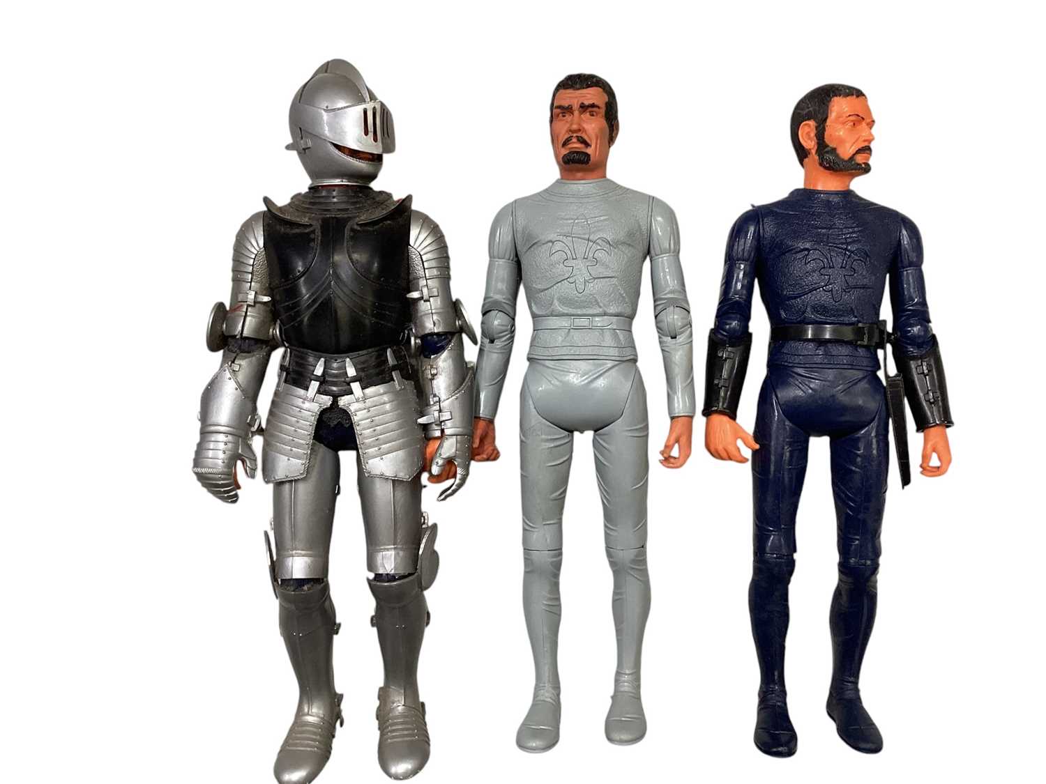 Lot 186 - Marx Toys vintage Knights & Viking Series 12" action figures including Silver Knight Sir Ronald No.2080 & Black Knight Sir Cedric No.2082 (x2) (3)